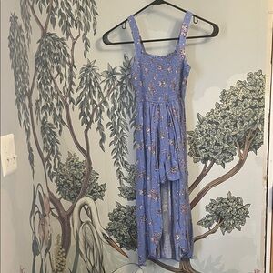 Blue Floral Smocked High-Low Romper, sz 8